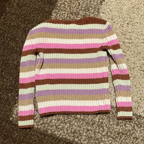 Carters pink brown purple white crop ribbed sweater. - Picture 5 of 5